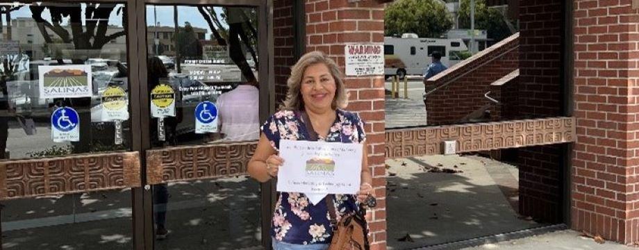 Haydee holding City of Salinas Award